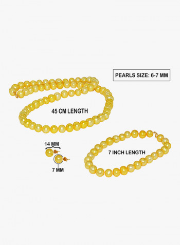 10K Gold Pearl Strand Jewellery Set