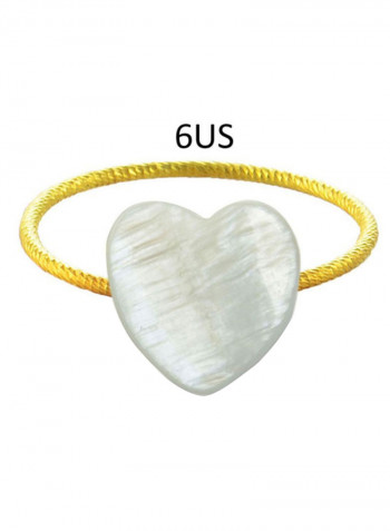 18 Karat Gold Heart Shape Mother Of Pearl Ring