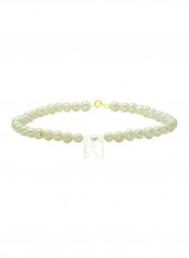 18 Karat Gold With Pearls Letter N Luxury Pet Collar Bracelet