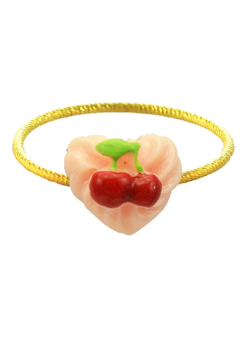 18 Karat Solid Gold Heart Shape Cupcake Cherry Ring