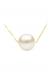 18 Karat Solid Gold With 8 mm Pearl Pendant Necklace