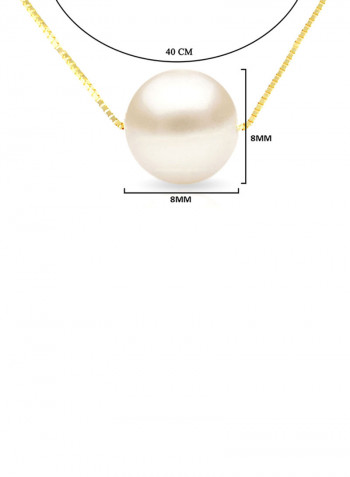 18 Karat Solid Gold With 8 mm Pearl Pendant Necklace