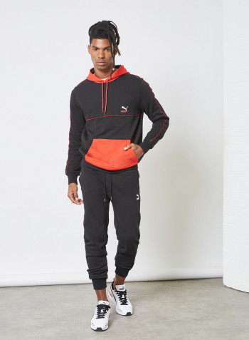 CLSX Piped Hoodie أسود