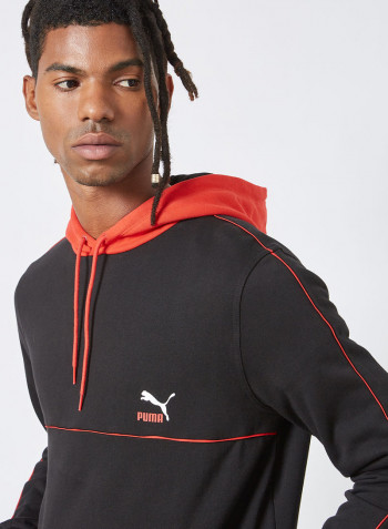 CLSX Piped Hoodie أسود