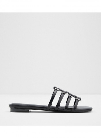 Oculla Open Toe Flat Sandals Black