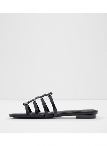 Oculla Open Toe Flat Sandals Black