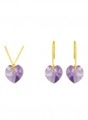 10 Karat Solid Yellow Gold 7 mm Amethyst Jewellery Set