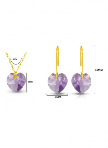 10 Karat Solid Yellow Gold 7 mm Amethyst Jewellery Set