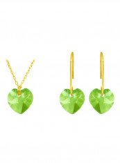 10 Karat Solid Yellow Gold 7 mm Peridot Jewellery Set