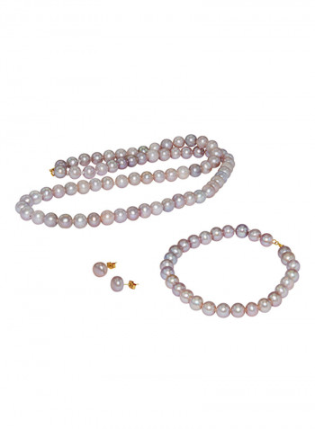 10K Gold Pearl Strand Jewellery Set