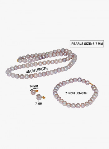 10K Gold Pearl Strand Jewellery Set