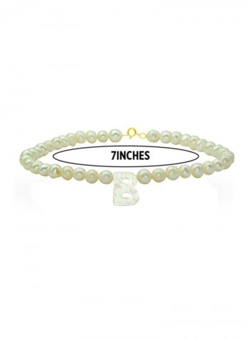 18 Karat Gold With Pearls Letter B Luxury Pet Collar Bracelet