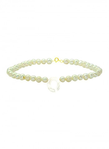 18 Karat Gold With Pearls Letter O Bracelet