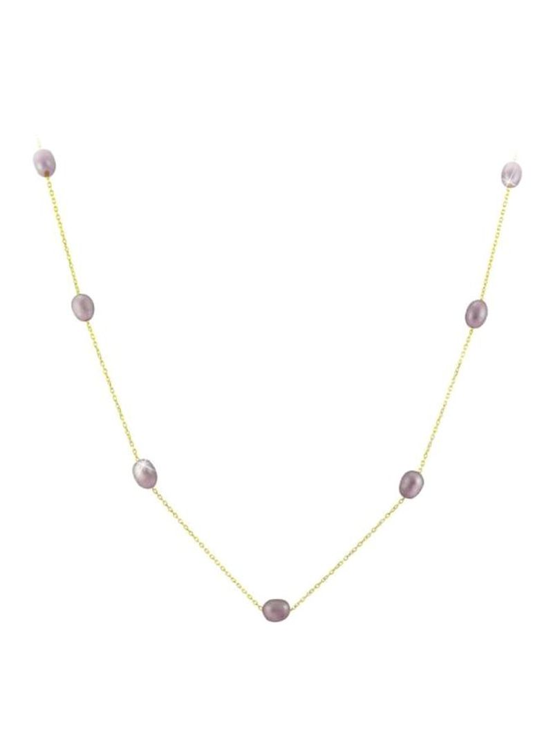 10 Karat Gold Pearls Studded Necklace