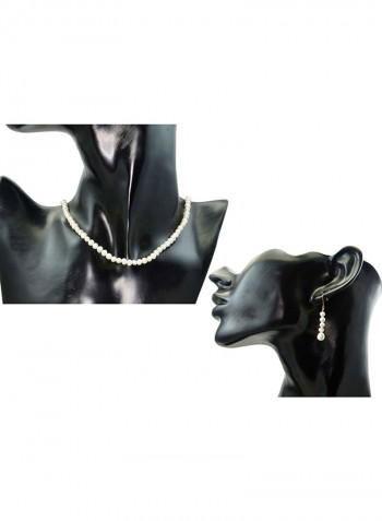 10 Karat Gold With Pearls Strand Jewellery Set