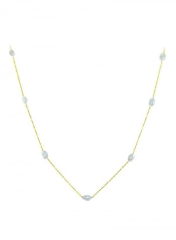 10K Gold Pearls Opera Necklace