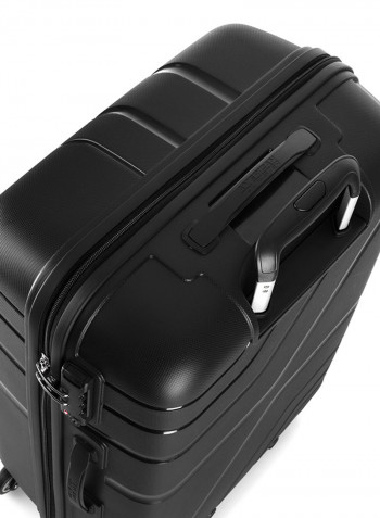 Upland Hard Medium Luggage Trolley Bag Black