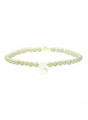 18 Karat Gold Letter S Pet Collar Bracelet With Pearls