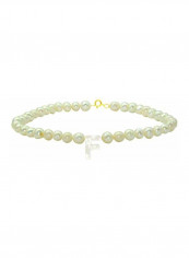 18 Karat Gold Pearl Beaded Letter F Bracelet