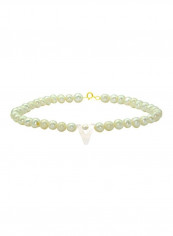 18 Karat Gold Pearls Letter V Bracelet