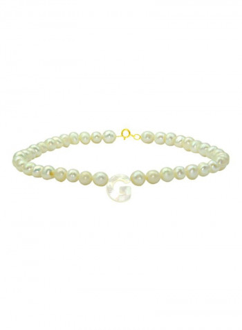 18 Karat Gold With Pearls Letter G Luxury Pet Collar Bracelet