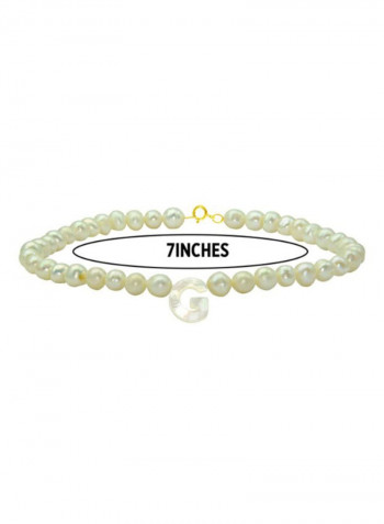 18 Karat Gold With Pearls Letter G Luxury Pet Collar Bracelet