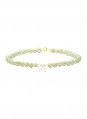 18 Karat Gold Pearl Beaded Letter W Bracelet