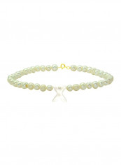 18 Karat Gold Pearl Beaded Letter X Bracelet