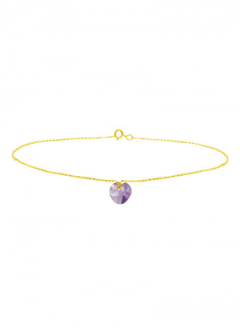 18 Karat Solid Yellow Gold 7 mm Amethyst Chain Bracelet