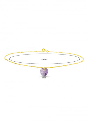 18 Karat Solid Yellow Gold 7 mm Amethyst Chain Bracelet