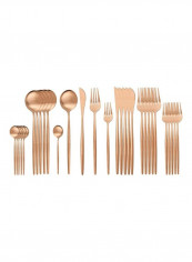 30-Piece Various Size Stainless Steel Cutlery Set Golden