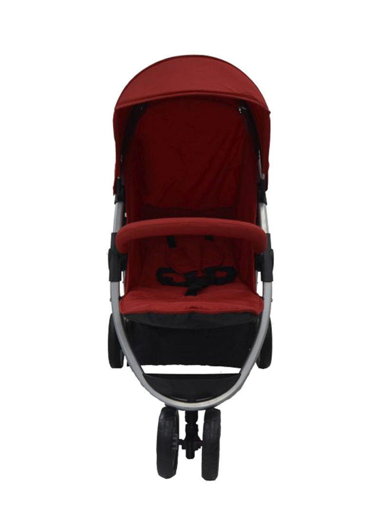 Baby's Club Comfort 3-Wheel Stroller With Backrest Seat - Red