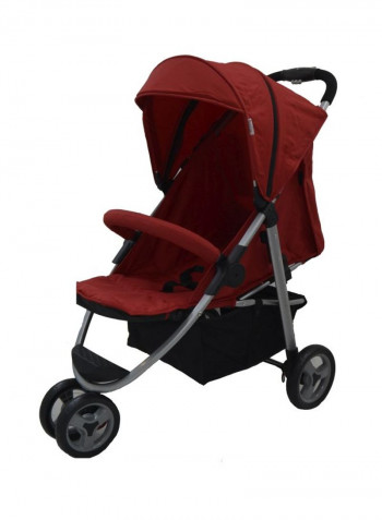Baby's Club Comfort 3-Wheel Stroller With Backrest Seat - Red