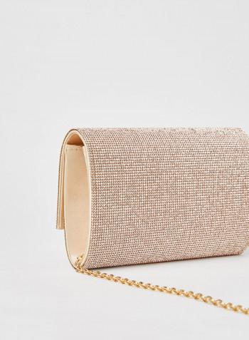 Imnaha Embellished Clutch Gold