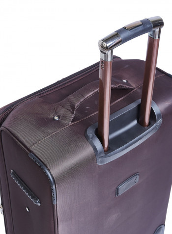 Softside 3 Piece Luggage Trolley Set brown
