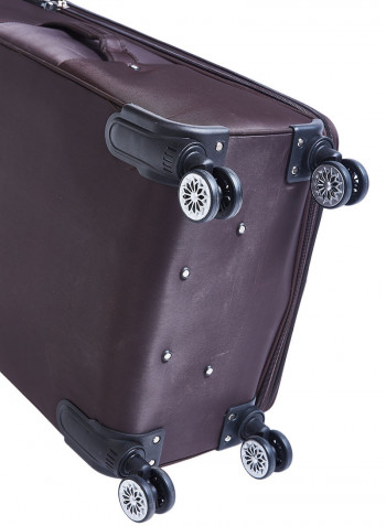 Softside 3 Piece Luggage Trolley Set brown