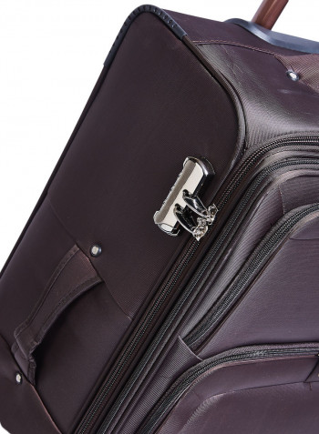 Softside 3 Piece Luggage Trolley Set brown