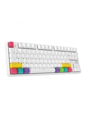 Wired And Bluetooth Dual Mode Mechanical Gaming Keyboard 14.3x5.3x1.4inch White/Red/Green