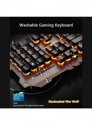Wired Keyboard With Mouse Set Black