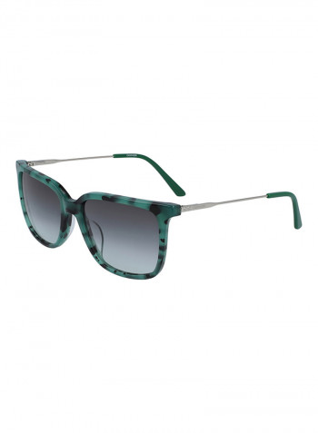 Women's Full Rimmed Modified Rectangular Frame Sunglasses - Lens Size: 55 mm