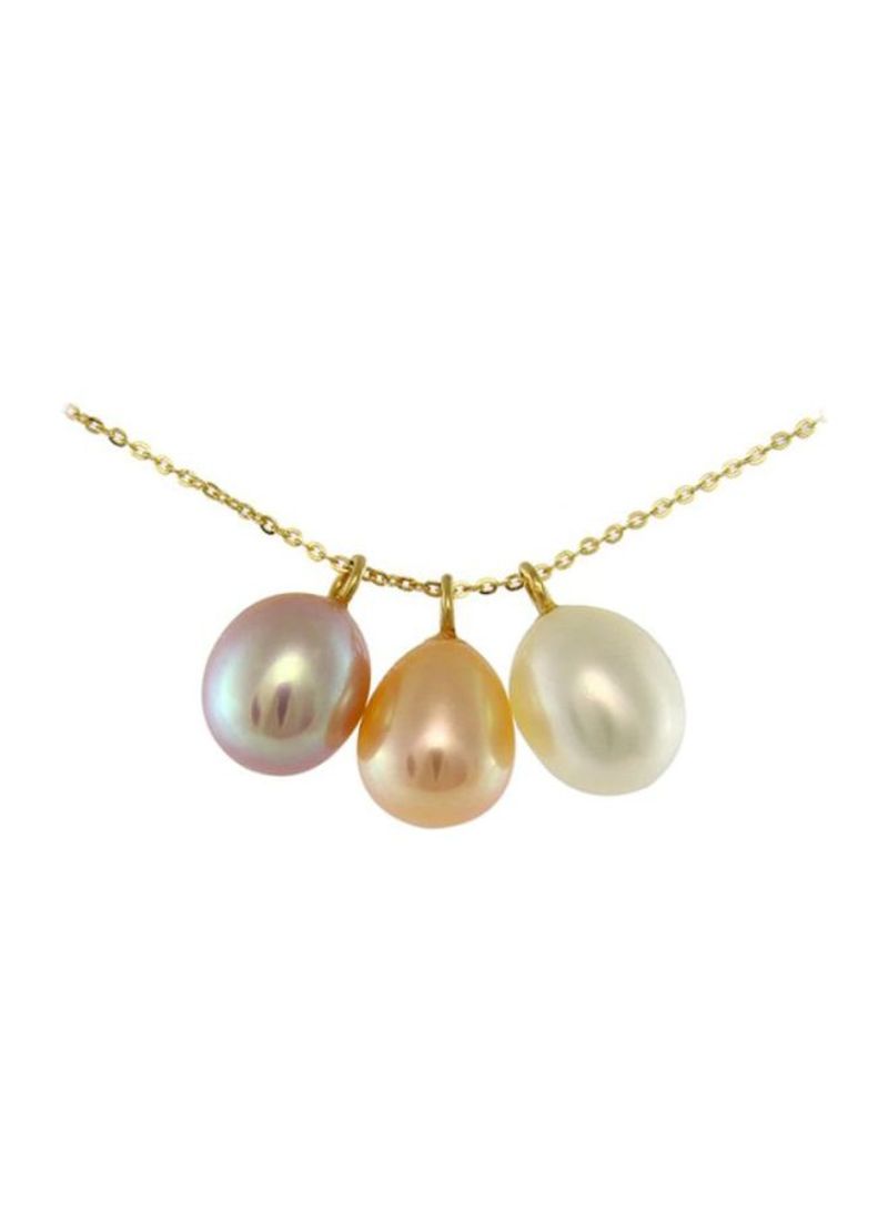 18 Karat Gold Freshwater Drop Pearl Pendant Necklace