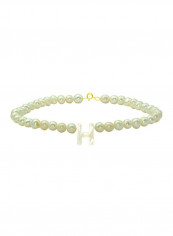 18 Karat Gold Pearl Studded Letter H Bracelet