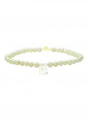 18 Karat Gold With Pearls Letter E Bracelet