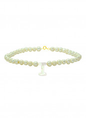 18 Karat Gold With Pearls Letter I Luxury Pet Collar Bracelet