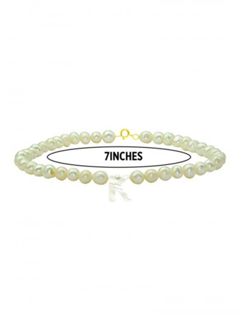 18 Karat Gold With Pearls Letter K Bracelet
