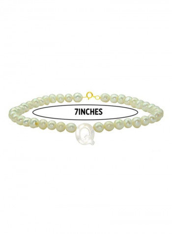 18 Karat Gold With Pearls Letter Q Luxury Pet Collar Bracelet