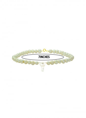 18 Karat Gold With Pearls Letter Y Luxury Pet Collar Bracelet