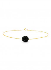 18 Karat Solid Yellow Gold Simple 10 mm Crystal Ball Chain Bracelet