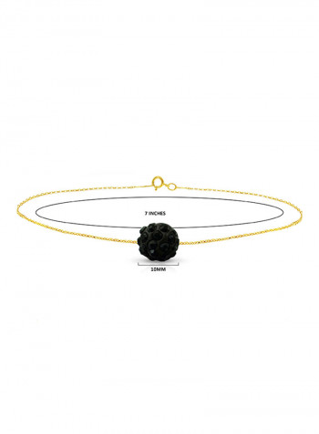 18 Karat Solid Yellow Gold Simple 10 mm Crystal Ball Chain Bracelet