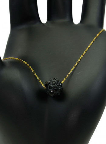 18 Karat Solid Yellow Gold Simple 10 mm Crystal Ball Chain Bracelet